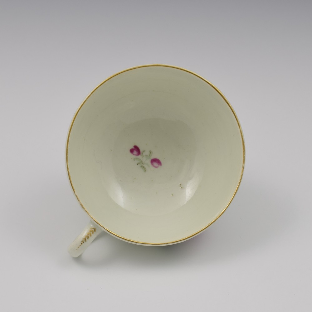 First Period Worcester Porcelain Floral Tea Cup & Saucer c.1770 View VI