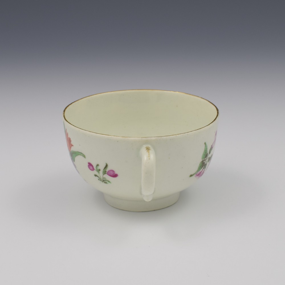 First Period Worcester Porcelain Floral Tea Cup & Saucer c.1770 View VII