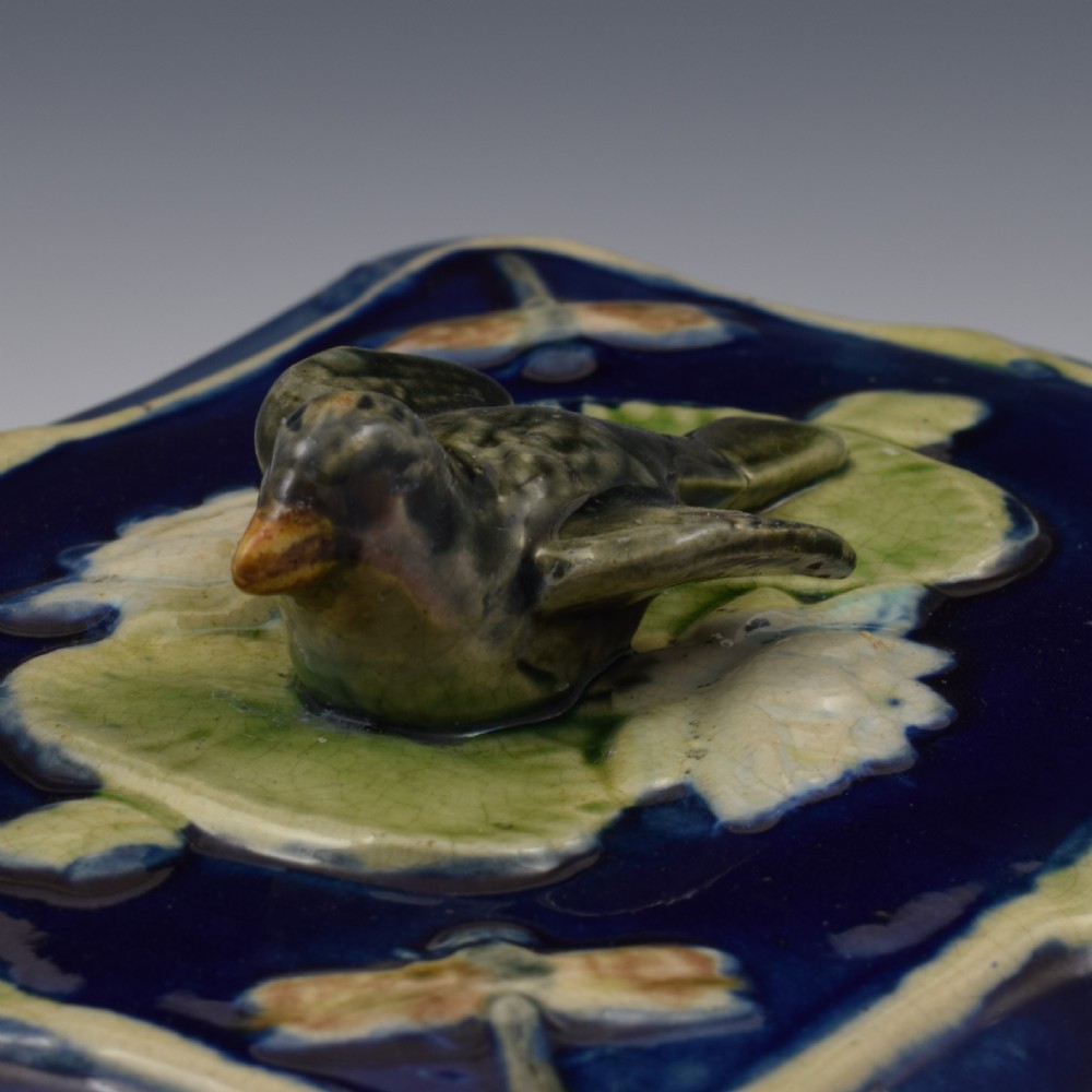 Victorian Forester Majolica Pond Lily & Sparrow Sardine Box  View VIII