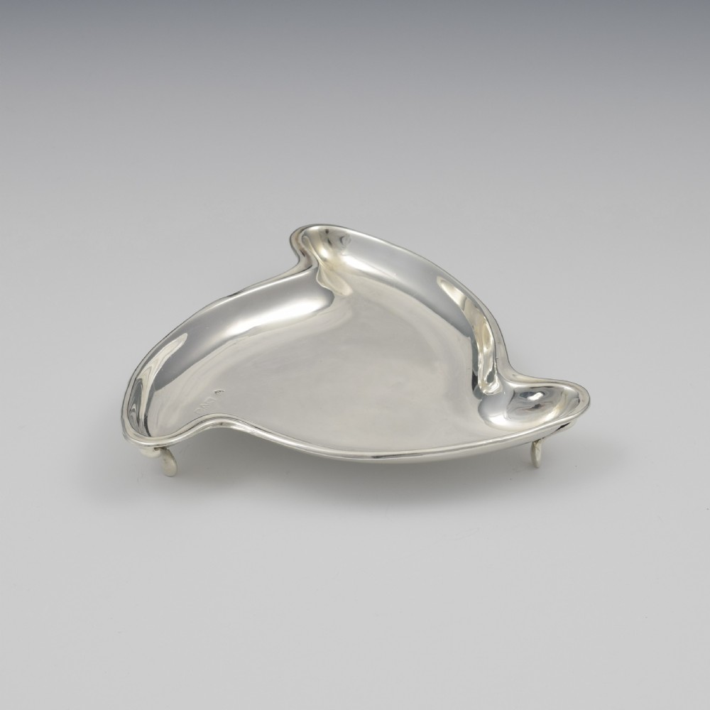 Art Deco Silver Triskelion Shaped Trinket / Pin Dish View II