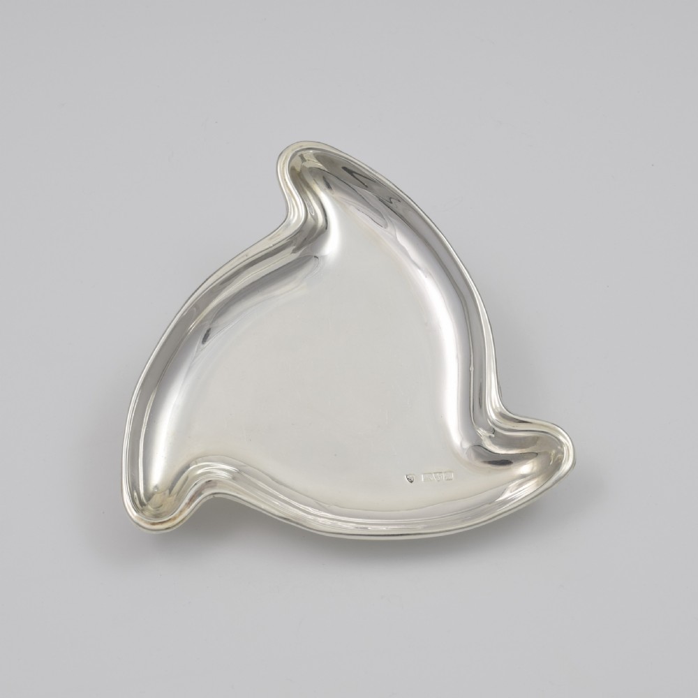 Art Deco Silver Triskelion Shaped Trinket / Pin Dish View III