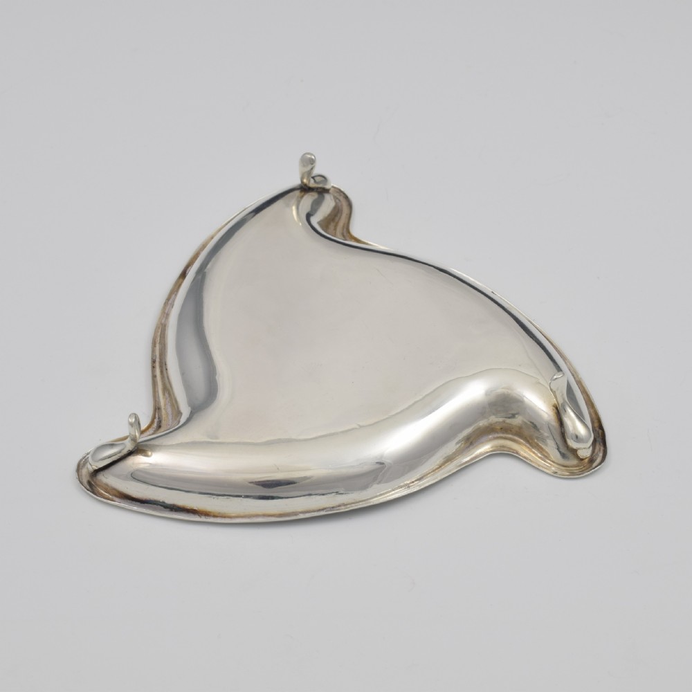 Art Deco Silver Triskelion Shaped Trinket / Pin Dish View V