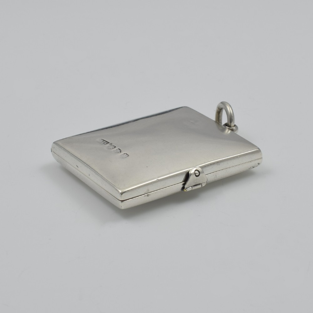 Fine Victorian Silver & Enamel Travelling / Pocket Double Photograph Frame View X