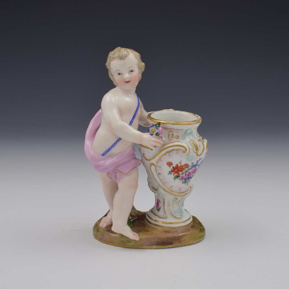 18th Century Meissen Porcelain Figure Of A Putto With Urn c.1760 View II