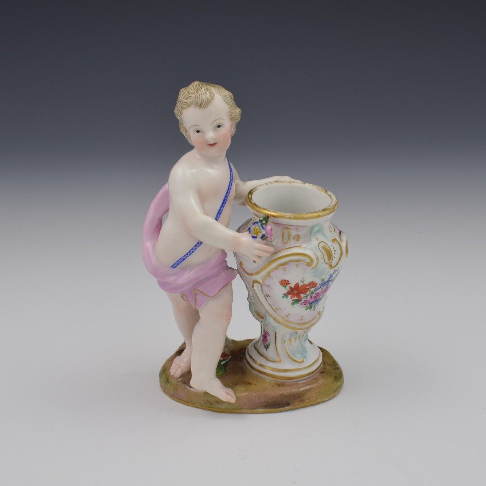 18th Century Meissen Porcelain Figure Of A Putto With Urn c.1760 View III