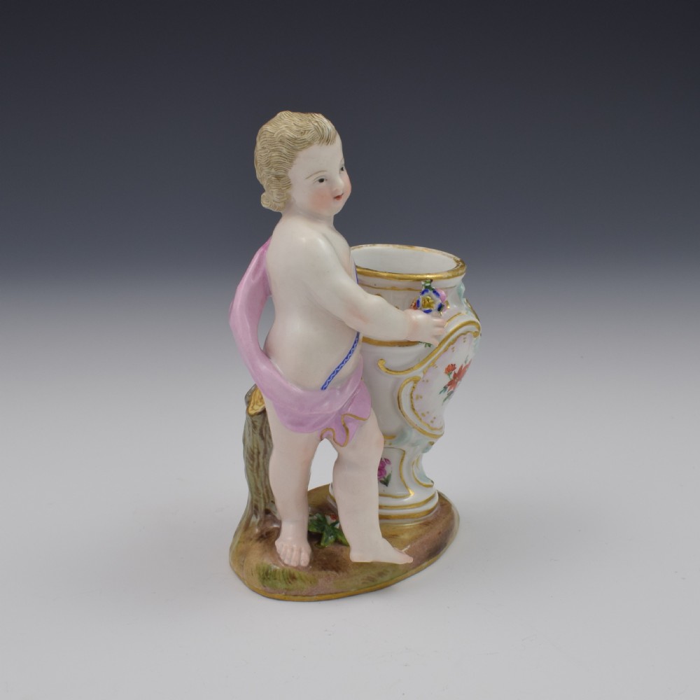 18th Century Meissen Porcelain Figure Of A Putto With Urn c.1760 View IV