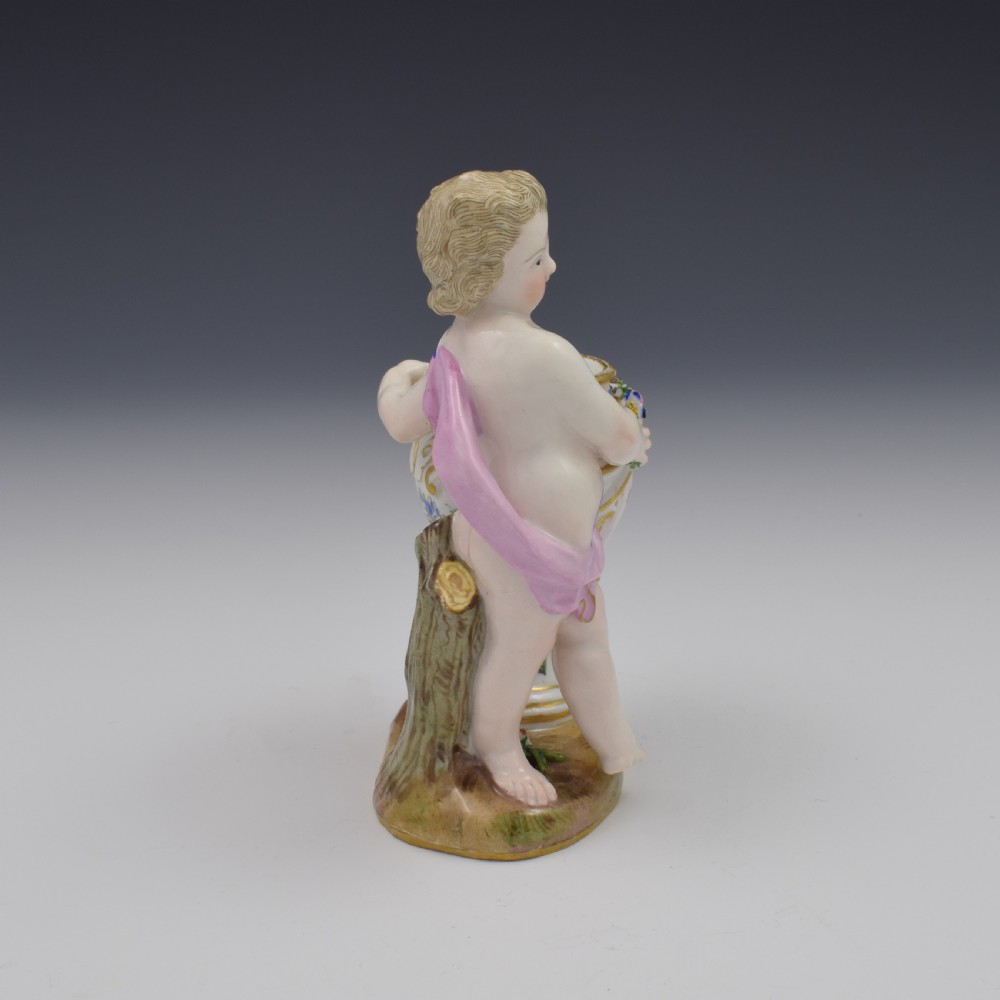 18th Century Meissen Porcelain Figure Of A Putto With Urn c.1760 View V