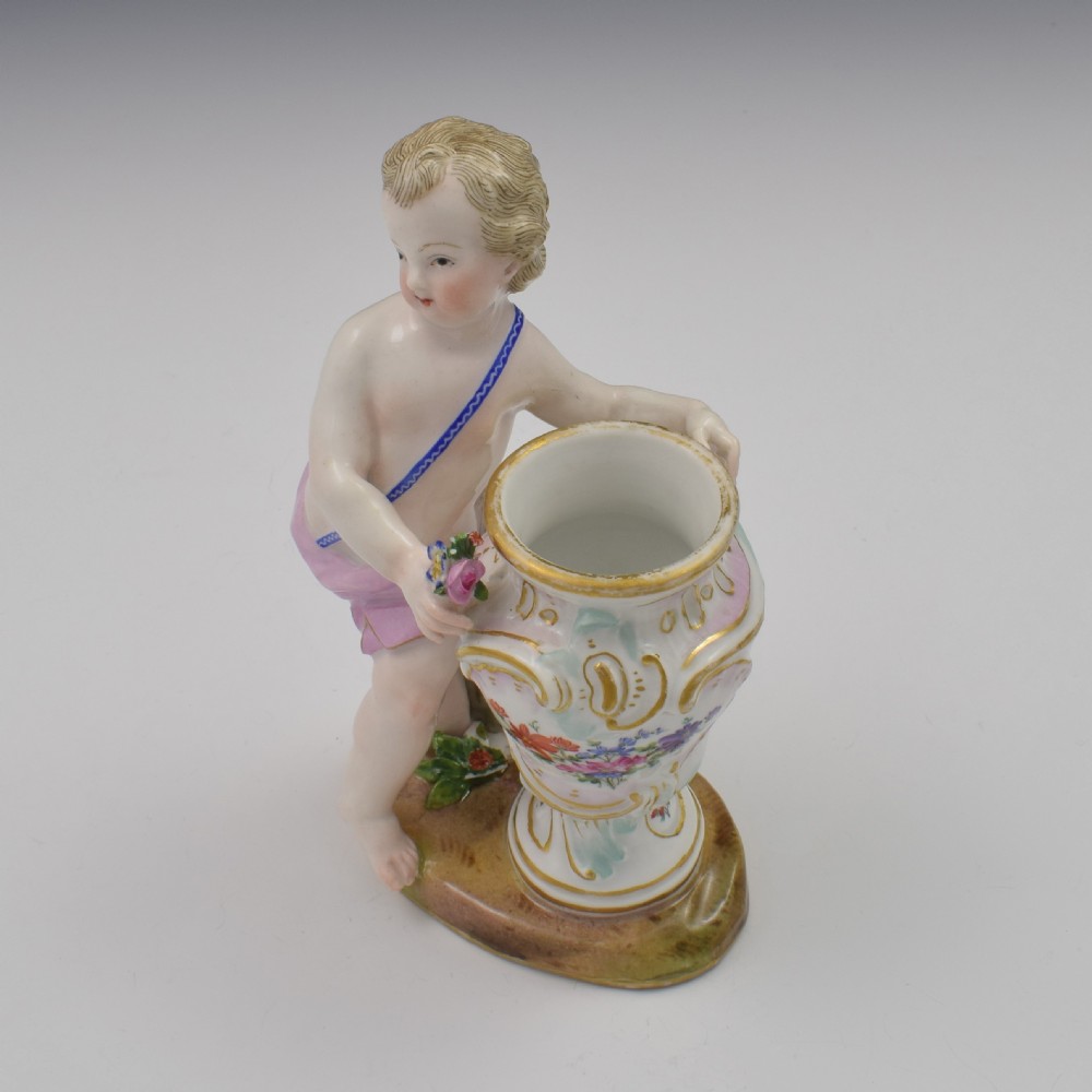18th Century Meissen Porcelain Figure Of A Putto With Urn c.1760 View IX