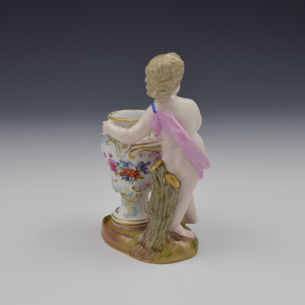 18th Century Meissen Porcelain Figure Of A Putto With Urn c.1760 View X