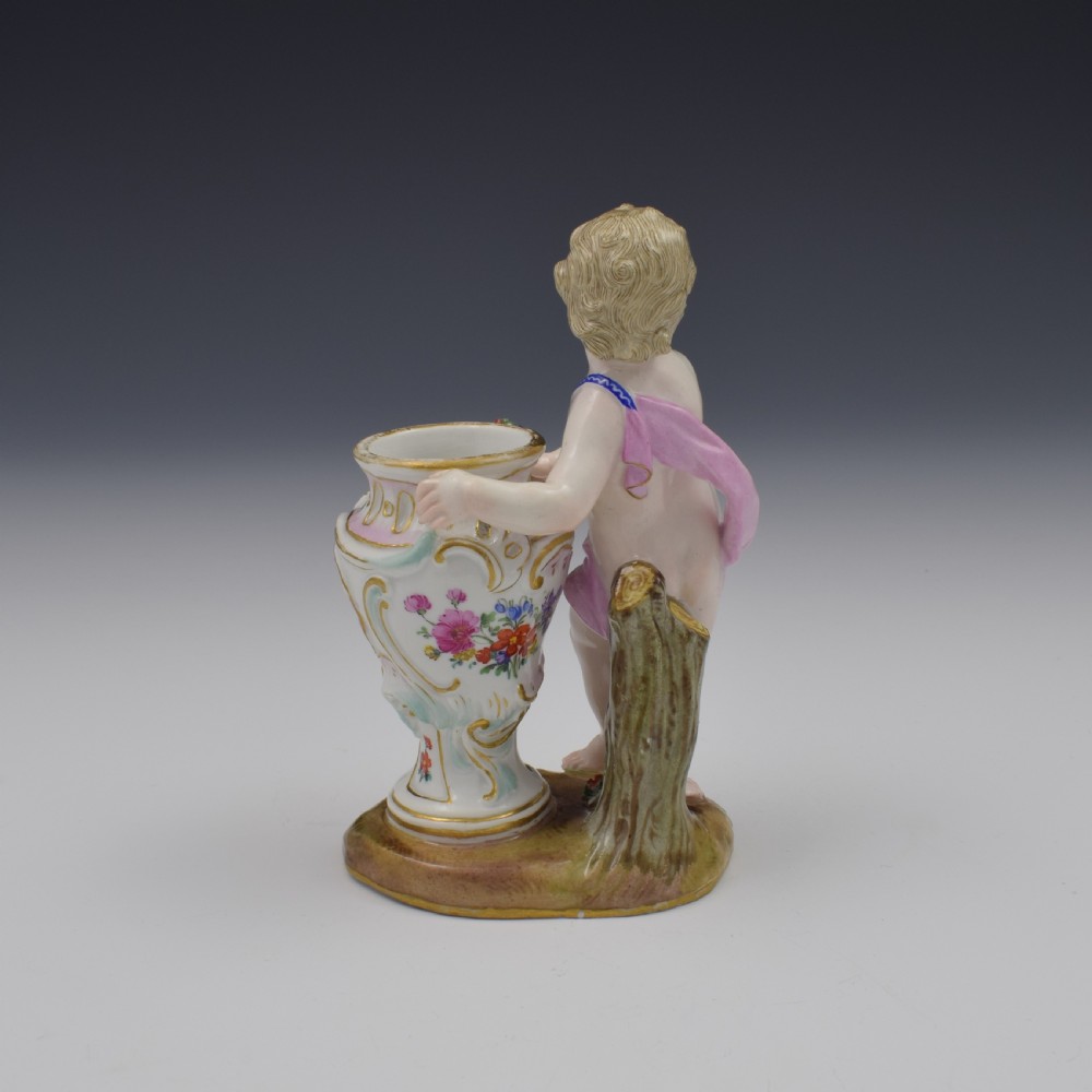 18th Century Meissen Porcelain Figure Of A Putto With Urn c.1760 View XI