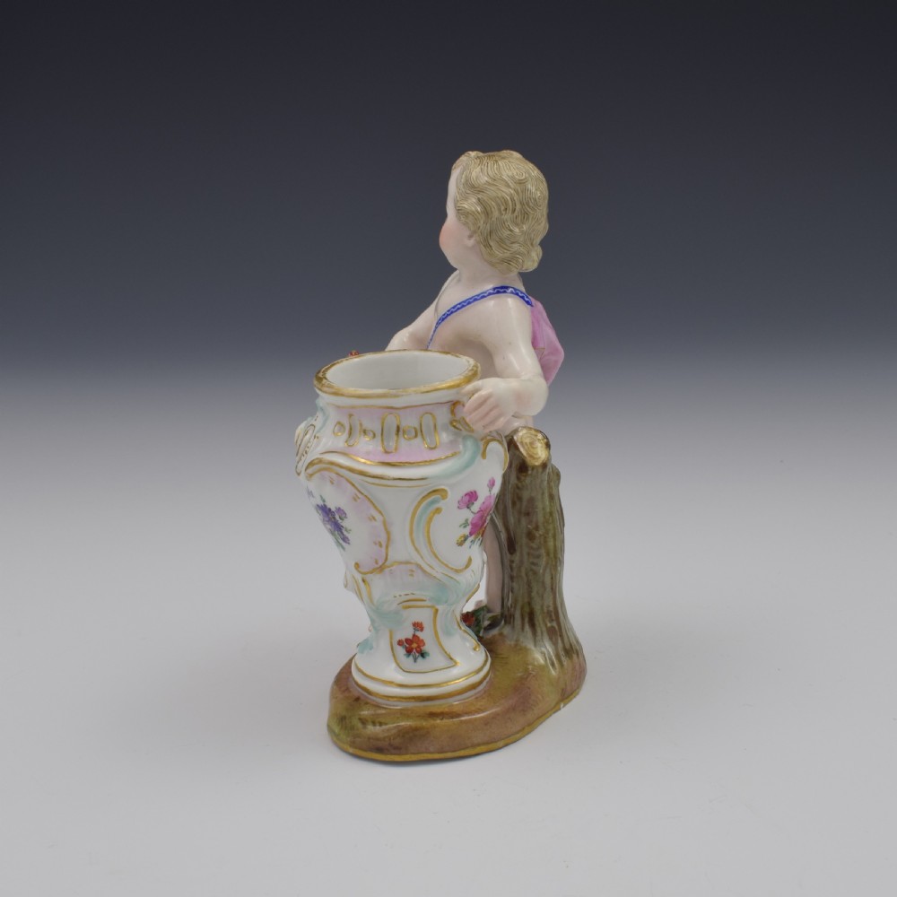 18th Century Meissen Porcelain Figure Of A Putto With Urn c.1760 View XII