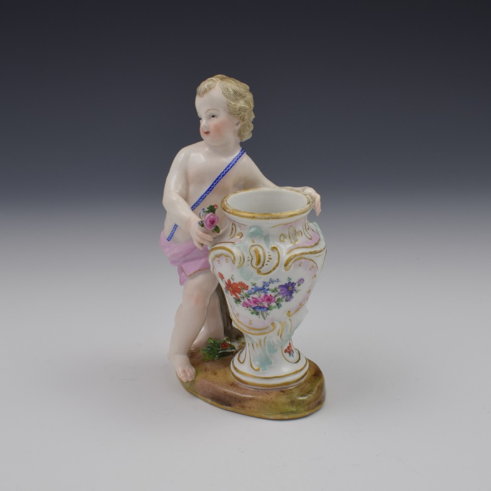 18th Century Meissen Porcelain Figure Of A Putto With Urn c.1760 View XIV