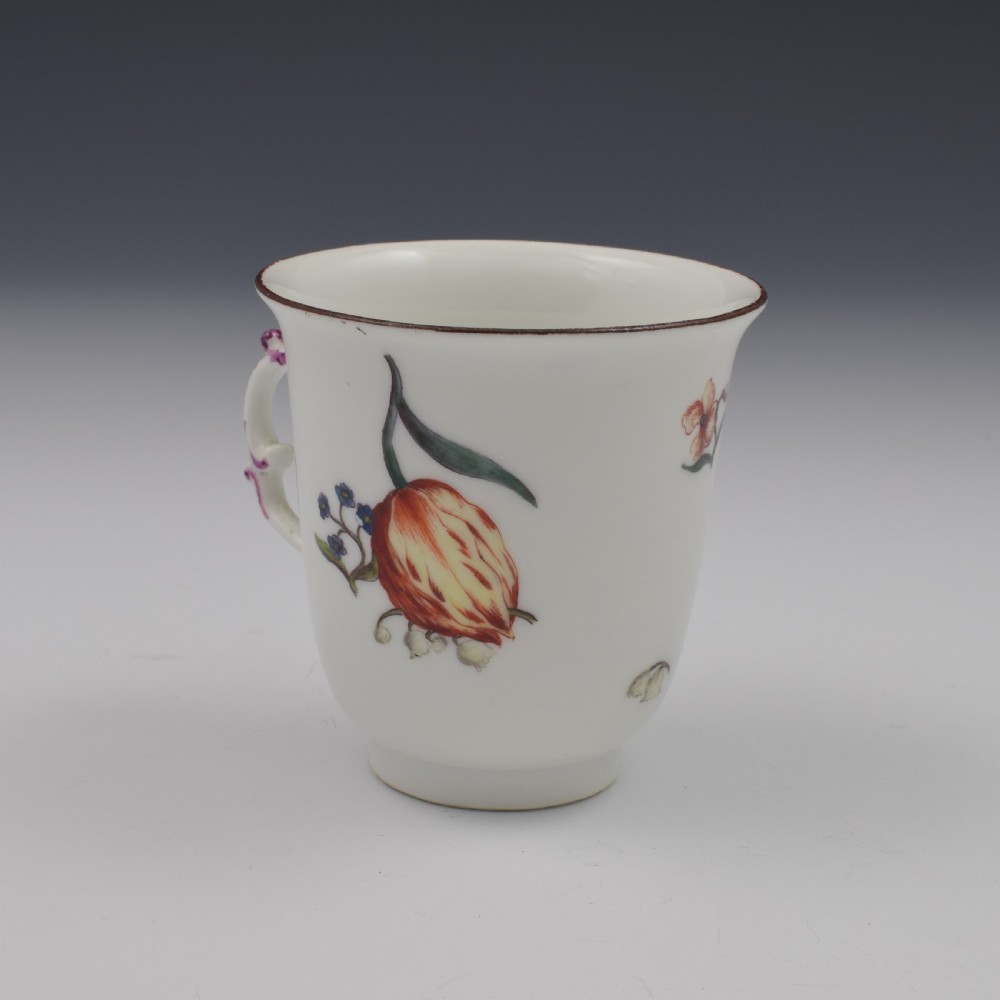 Fine Meissen Porcelain Holzschnittblumen Woodcut Flowers Chocolate Cup c.1740 View IV