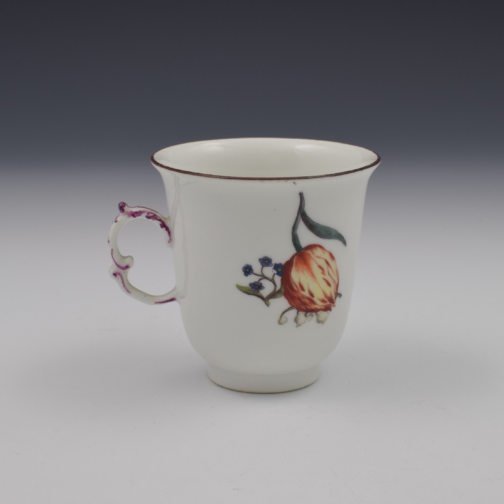 Fine Meissen Porcelain Holzschnittblumen Woodcut Flowers Chocolate Cup c.1740 View V
