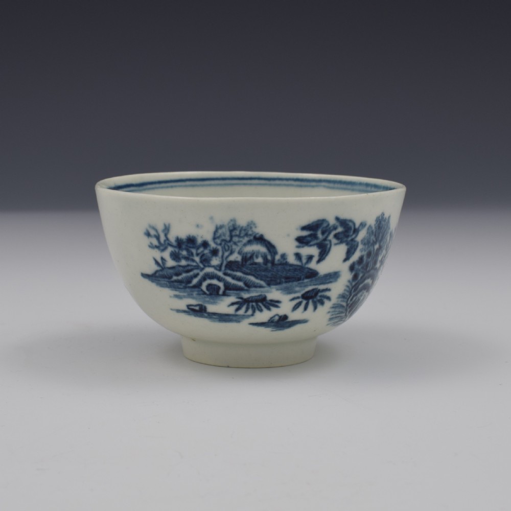 First Period Worcester Porcelain Fence Pattern Tea Bowl & Saucer c.1770 View III