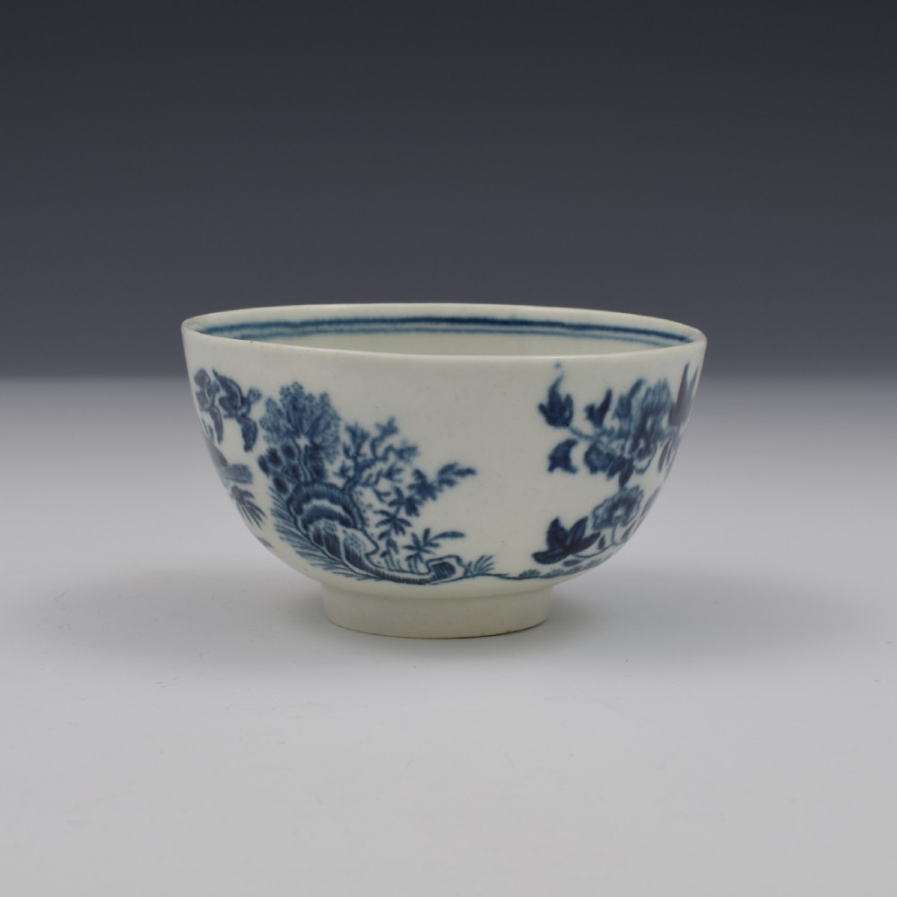 First Period Worcester Porcelain Fence Pattern Tea Bowl & Saucer c.1770 View IV