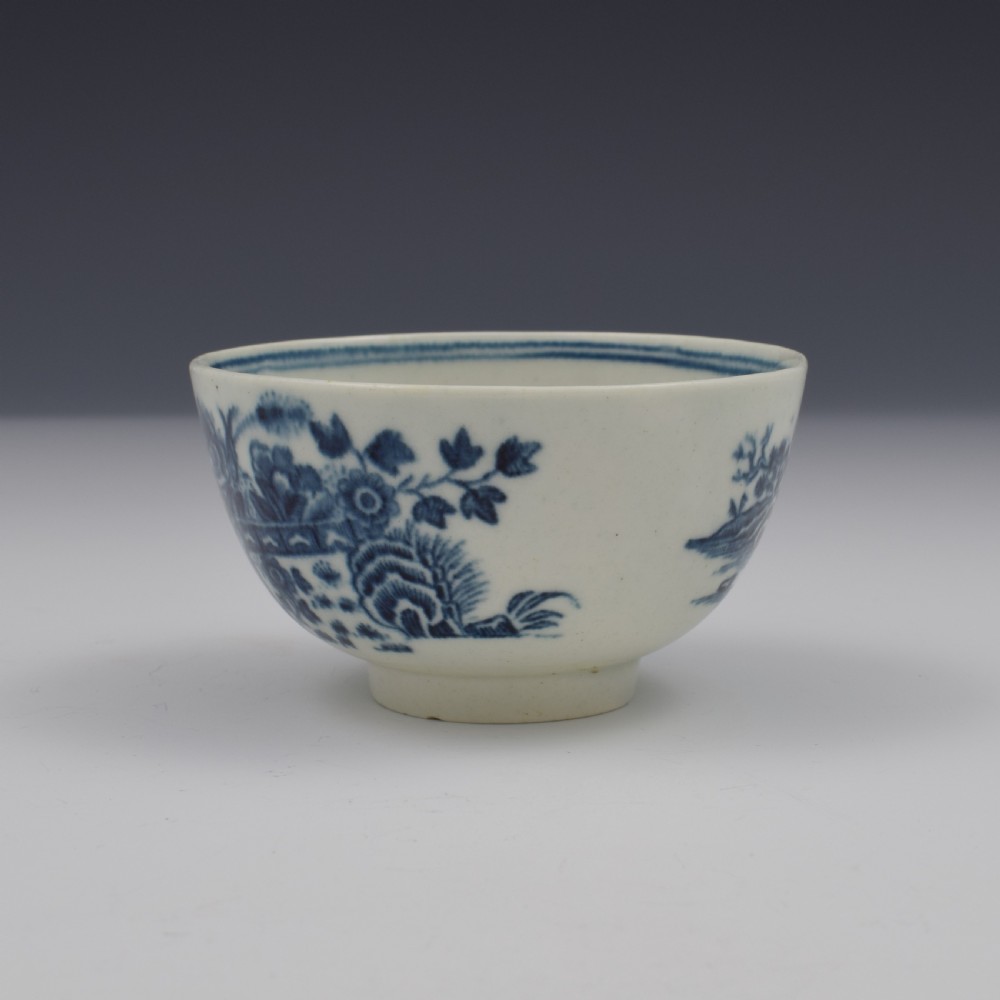 First Period Worcester Porcelain Fence Pattern Tea Bowl & Saucer c.1770 View VI