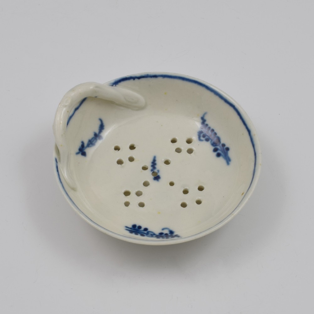 Caughley Porcelain Rare Locre Sprigs Egg Drainer c.1790 View II