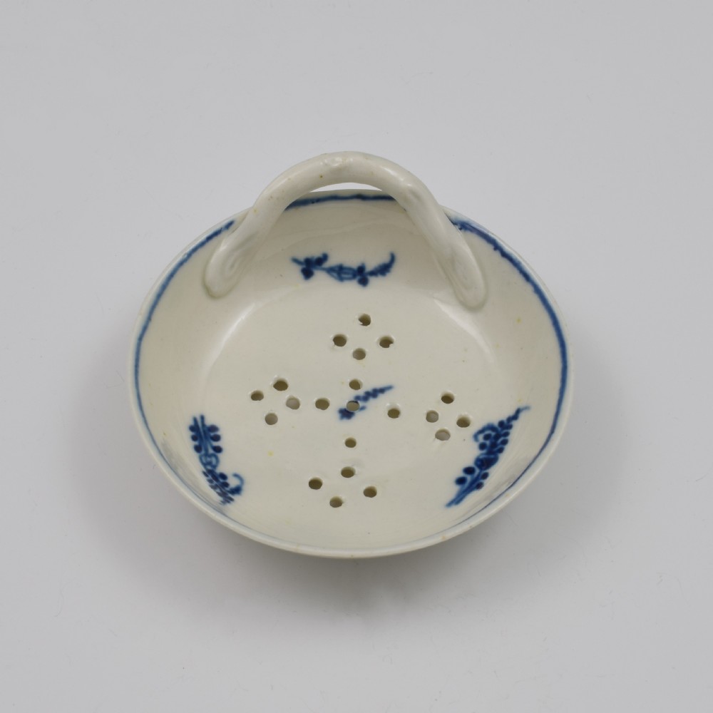 Caughley Porcelain Rare Locre Sprigs Egg Drainer c.1790 View III
