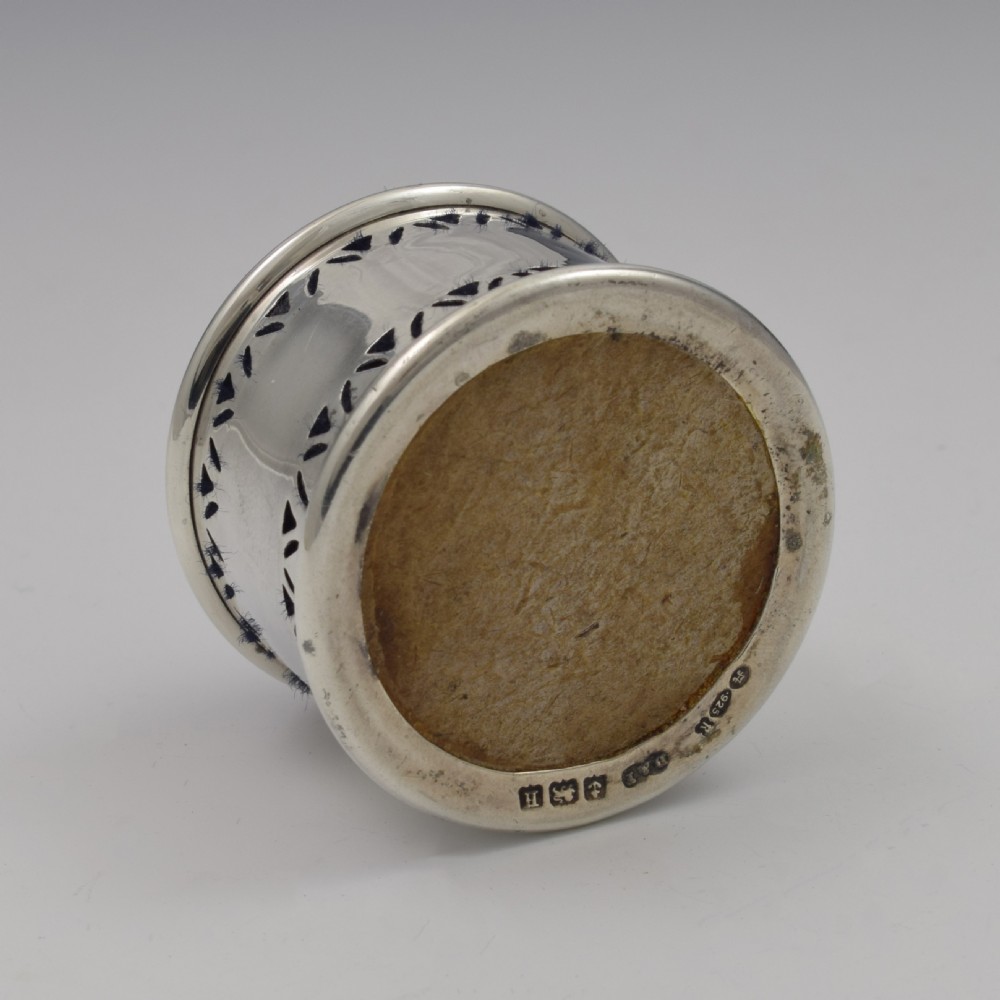 Art Deco English Silver Pierced Circular Pin Cushion Dublin Import View III