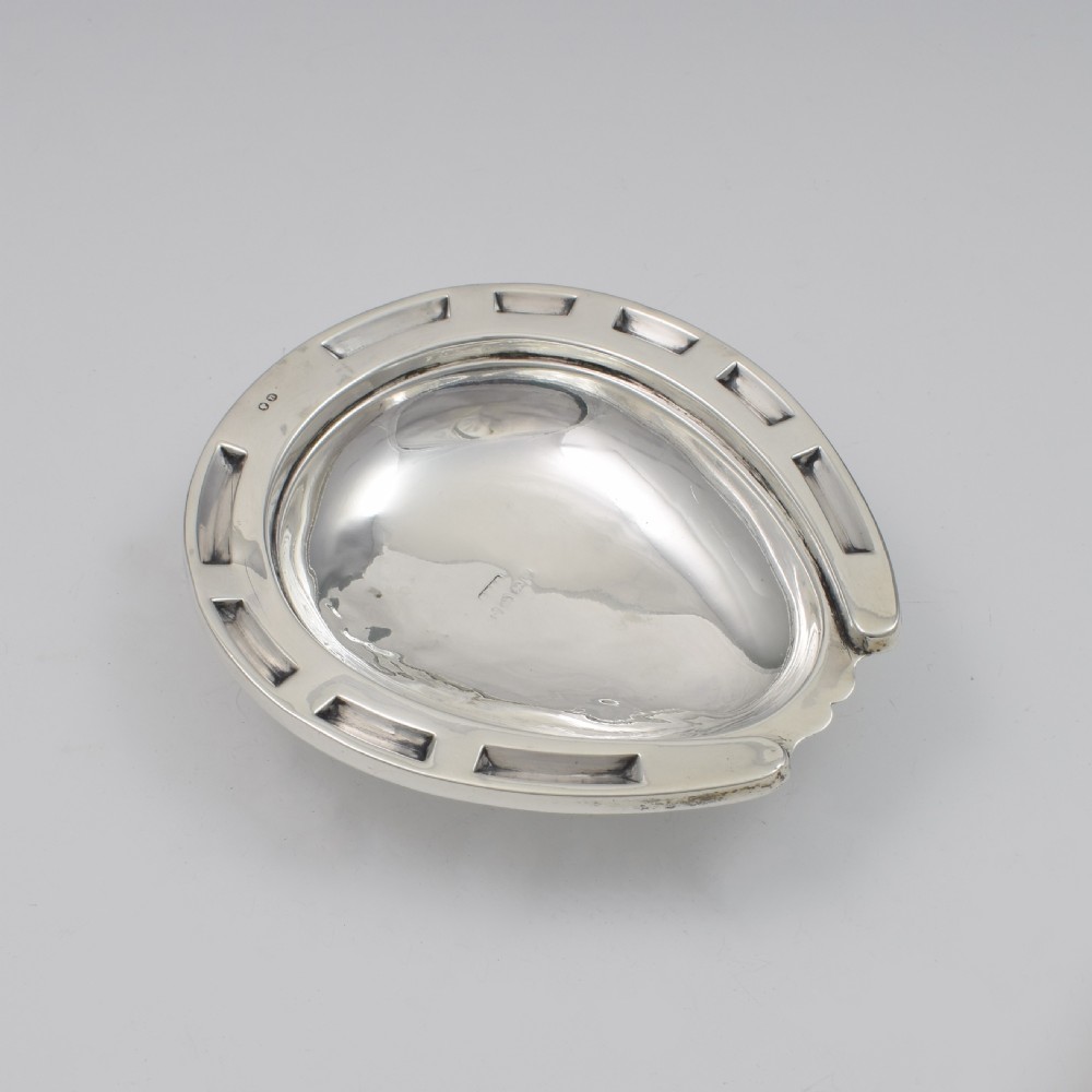 Victorian Novelty Silver Horseshoe Trinket Dish / Desk Tidy 1887