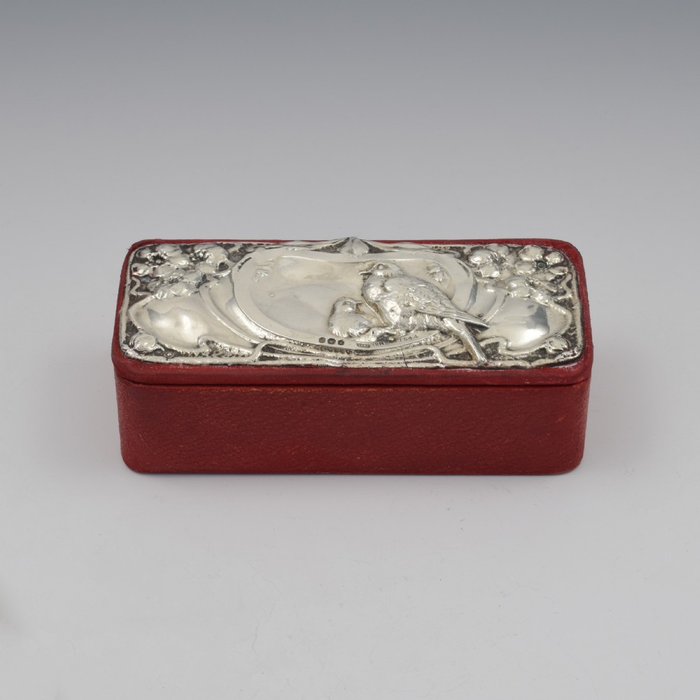 Edwardian Art Nouveau Silver Mounted Jewellery / Sewing Box View II