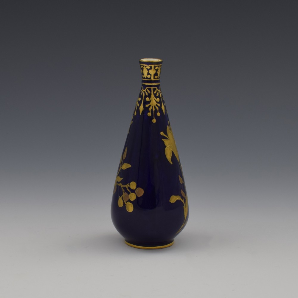 Victorian Royal Crown Derby Porcelain Miniature Stem / Spill Vase 1888 View IV