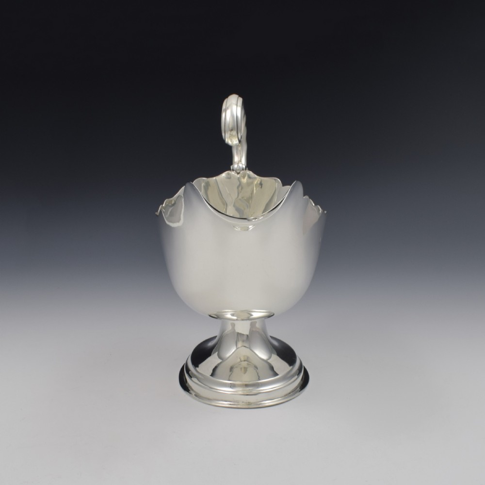 Large Edwardian Silver Pedestal Sauceboat / Sauce Boat View V