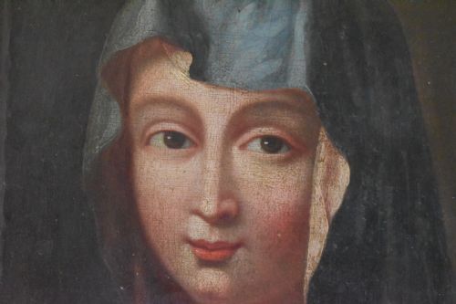 FRENCH SCHOOL MADONNA C1750 AGULHON OIL PAINTING - ADDITIONAL PHOTO 2