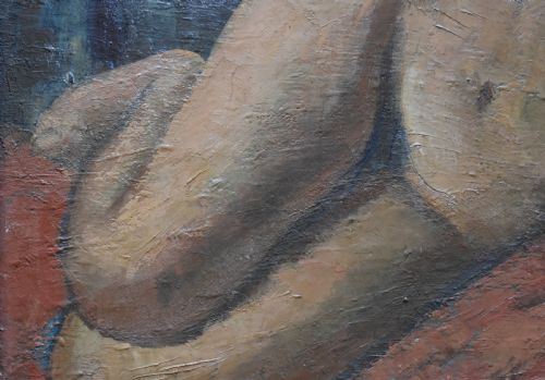 PIERRE MITIFFIOT DE BLAIR 18921956 OIL PAINTING POST IMPRESSIONIST NUDE - ADDITIONAL PHOTO 4