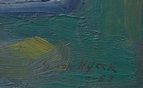 GEORGES VON HUECK 19041964 ART DECO STYLE OIL PAINTING - ADDITIONAL PHOTO 3