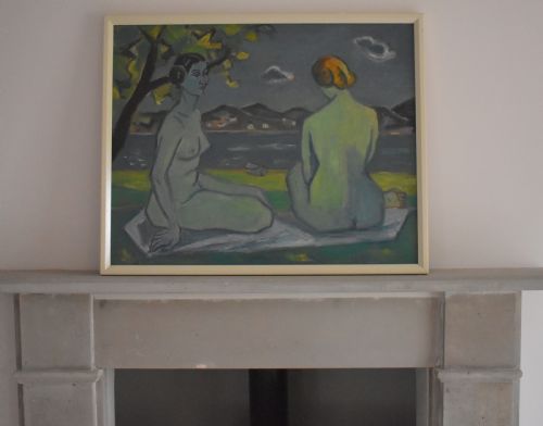 GEORGES VON HUECK 19041964 ART DECO STYLE OIL PAINTING - ADDITIONAL PHOTO 6