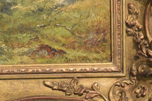 DAVID BATES 1840 1921 CAPEL CURIG NORTH WALES OIL PAINTING - ADDITIONAL PHOTO 3