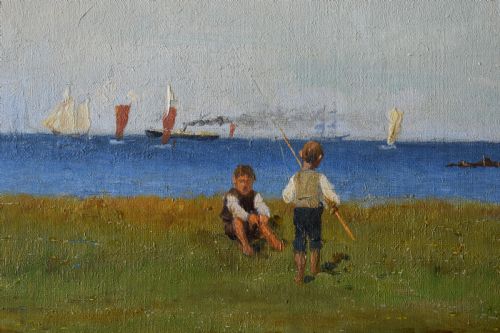 RASMUS CARL RASMUSSEN 18471923 SKAGEN COLONY OIL PAINTING - ADDITIONAL PHOTO 2