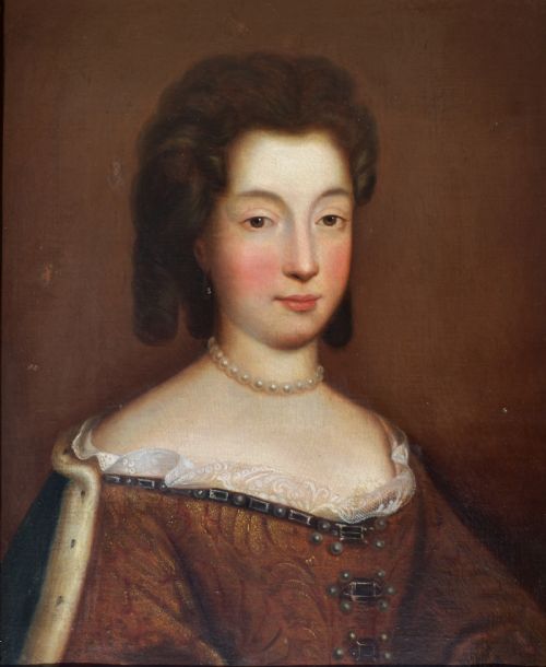 fig 1. Circle of Antoine Pesnes 1725 Margravine of Bayreuth Old Master Portrait Oil Painting