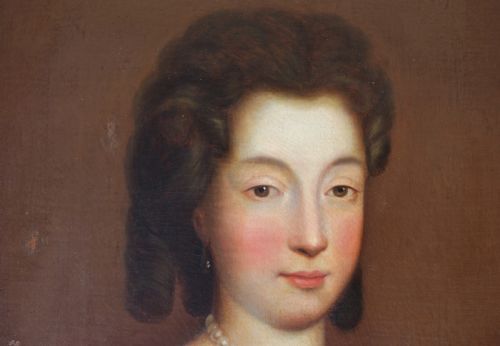fig 2. Circle of Antoine Pesnes 1725 Margravine of Bayreuth Old Master Portrait Oil Painting