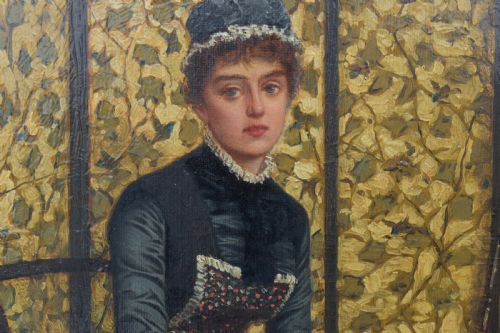 CHARLES FREDERICK LOWCOCK 18441925 VICTORIAN GENRE OIL PAINTING 1880 - ADDITIONAL PHOTO 1