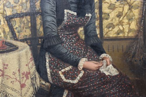 CHARLES FREDERICK LOWCOCK 18441925 VICTORIAN GENRE OIL PAINTING 1880 - ADDITIONAL PHOTO 2