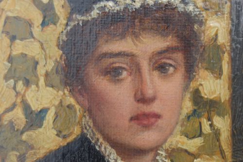 CHARLES FREDERICK LOWCOCK 18441925 VICTORIAN GENRE OIL PAINTING 1880 - ADDITIONAL PHOTO 5