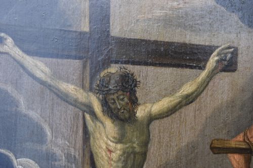 NETHERLANDISH SCHOOL XVIII CENTURY MONOGRAMMED OLD MASTER OIL PAINTING - ADDITIONAL PHOTO 3