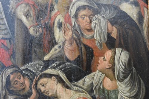 NETHERLANDISH SCHOOL XVIII CENTURY MONOGRAMMED OLD MASTER OIL PAINTING - ADDITIONAL PHOTO 4