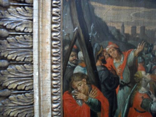 NETHERLANDISH SCHOOL XVIII CENTURY MONOGRAMMED OLD MASTER OIL PAINTING - ADDITIONAL PHOTO 9