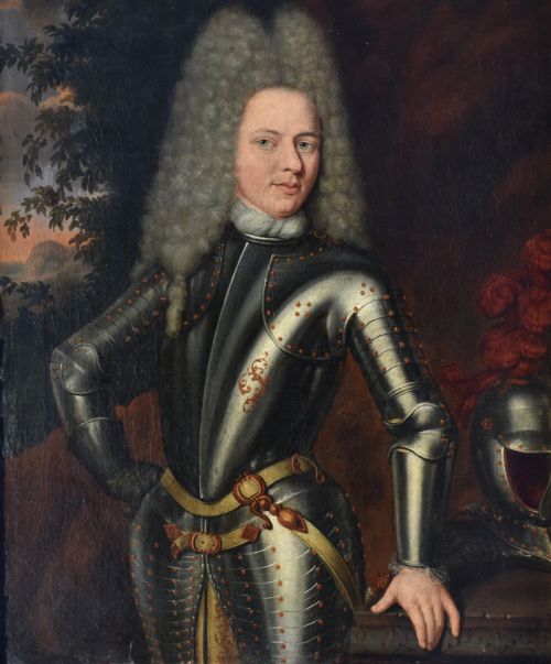 WILLEM VAN KESSEL C16911727 PORTRAIT OF A BEWIGGED GENTLEMAN IN ARMOUR 1713OIL PAINTING - ADDITIONAL PHOTO 1