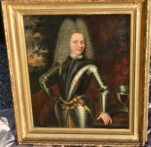WILLEM VAN KESSEL C16911727 PORTRAIT OF A BEWIGGED GENTLEMAN IN ARMOUR 1713OIL PAINTING - ADDITIONAL PHOTO 4