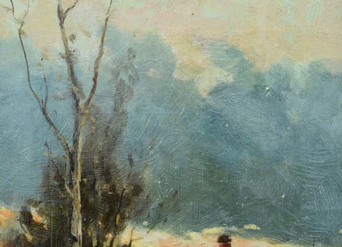 R PASQUALL ROBINSON SHEPHERD AT SUNSET C1890 VICTORIAN OIL PAINTING - ADDITIONAL PHOTO 4