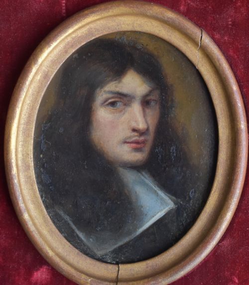 CIRCLE OF DAVID DES GRANGES 16111672 OIL ON COPPER PORTRAIT MINIATURE DATED 1660 - ADDITIONAL PHOTO 1