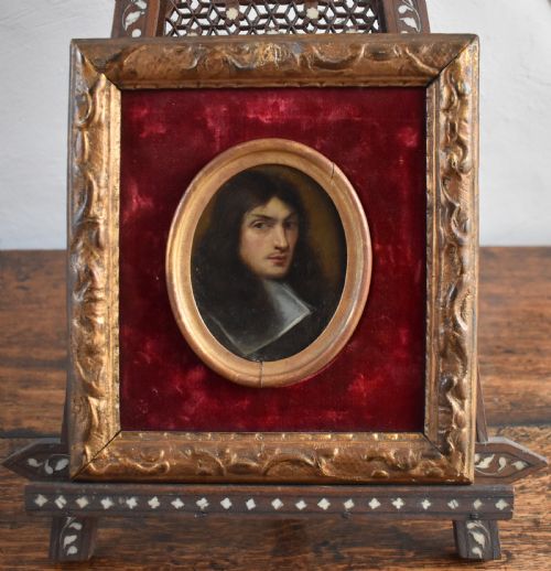 CIRCLE OF DAVID DES GRANGES 16111672 OIL ON COPPER PORTRAIT MINIATURE DATED 1660 - ADDITIONAL PHOTO 6