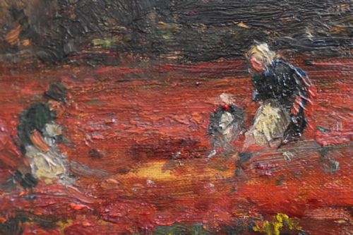 SIR DAVID MURRAY 18491933 GATHERING POPPIES 1892 OIL PAINTING - ADDITIONAL PHOTO 4