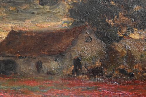 SIR DAVID MURRAY 18491933 GATHERING POPPIES 1892 OIL PAINTING - ADDITIONAL PHOTO 5