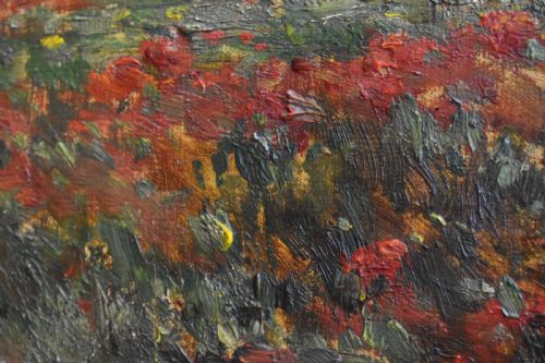 SIR DAVID MURRAY 18491933 GATHERING POPPIES 1892 OIL PAINTING - ADDITIONAL PHOTO 6